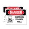 Signmission Chemical Storage Area Danger Sign, Plastic, 14in W x 10in L, 2PK OS-2PACK-DS-P-1014-L-1629 - alternate 1